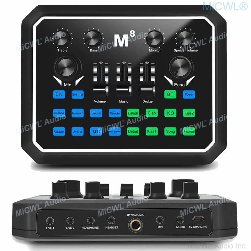 Professional M8 Digital Sound Card Live Audio Mixer With KMS 105 Condenser Microphone Microfone Set