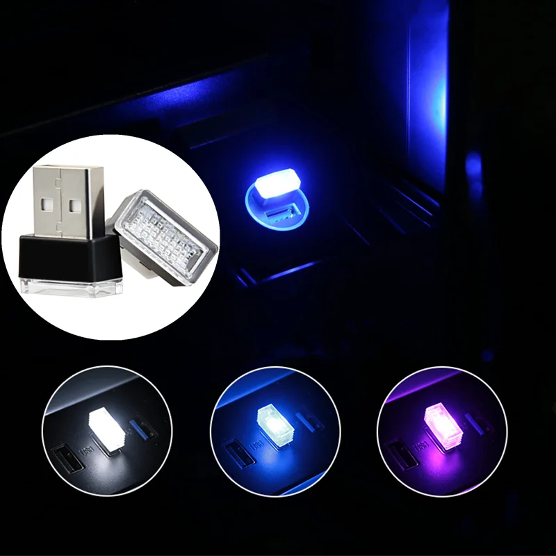 Mini USB Light LED Modeling Car Ambient Light Neon Interior Light Car Jewelry Ambient Emergency Lights Auto Accessories 7 Colors