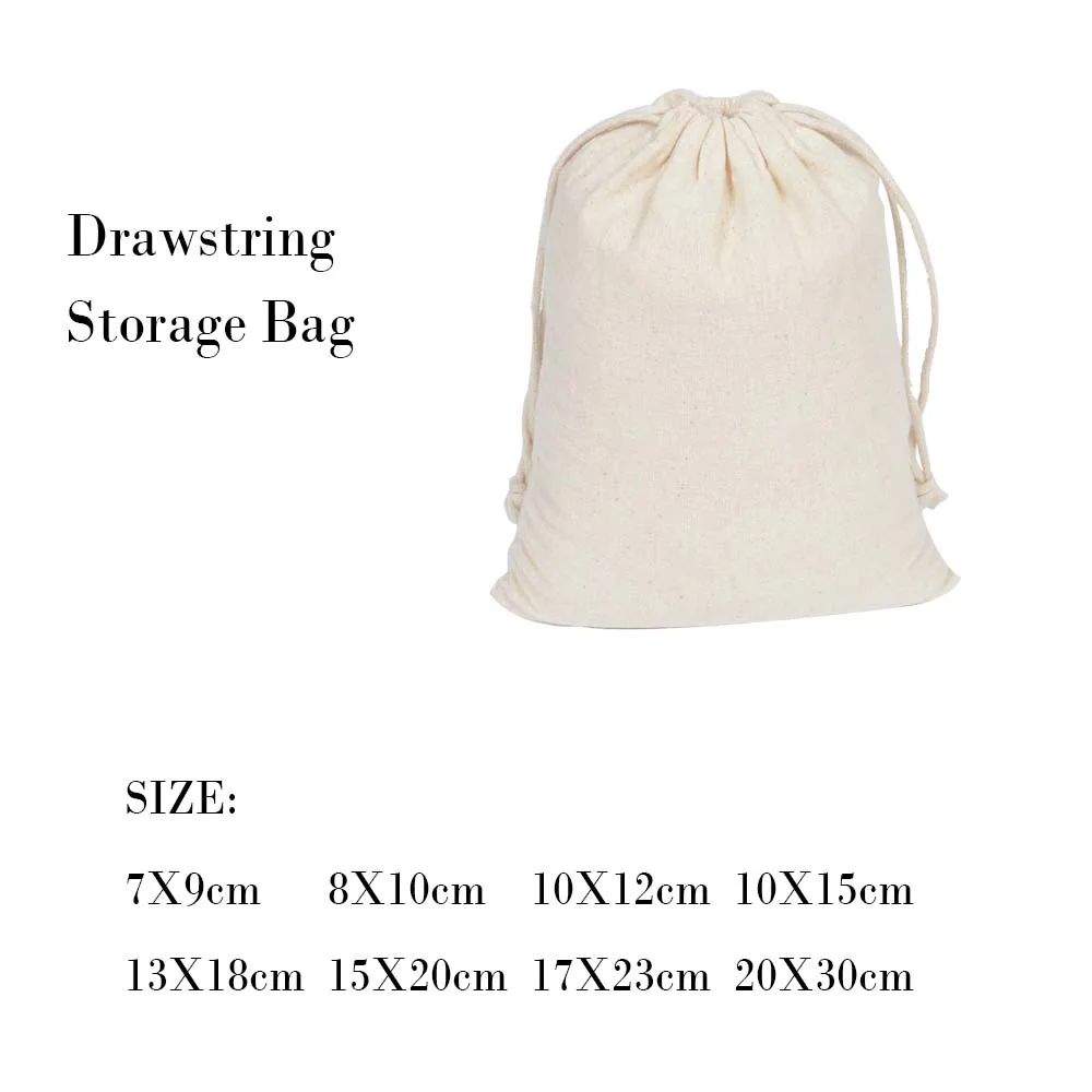 Cotton Fabric Drawstring Storage Bag Cloth Drawstring Kids Toy Gift Candy Jewelry clothes organizer Travel luggage organizer