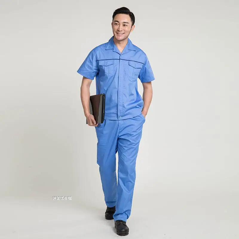 Männer arbeit overalls Arbeitskleidung sommer dünne arbeit kleidung set bluse + hosen mechanische männer der arbeit schutz männer der arbeits uniformen