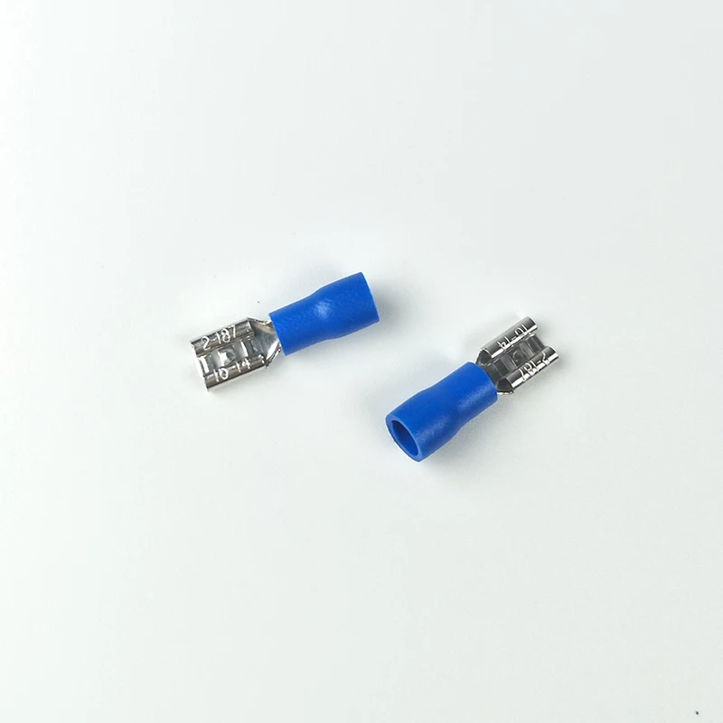 FDD2-187  4.8mm Female Spade Pre-Insulated Electrical Crimp Terminal Wire Connector 16-14AWG Blue 1000Pcs/Pack