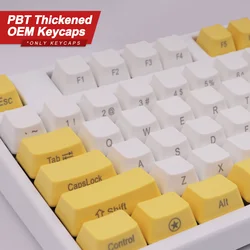 108 Keys Keycaps PBT OEM Yellow White Side Print Suit for 61 87 104 108 Mechanical Keyboard Anne Pro 2 AKKO FUN60 Pro Mad 60he