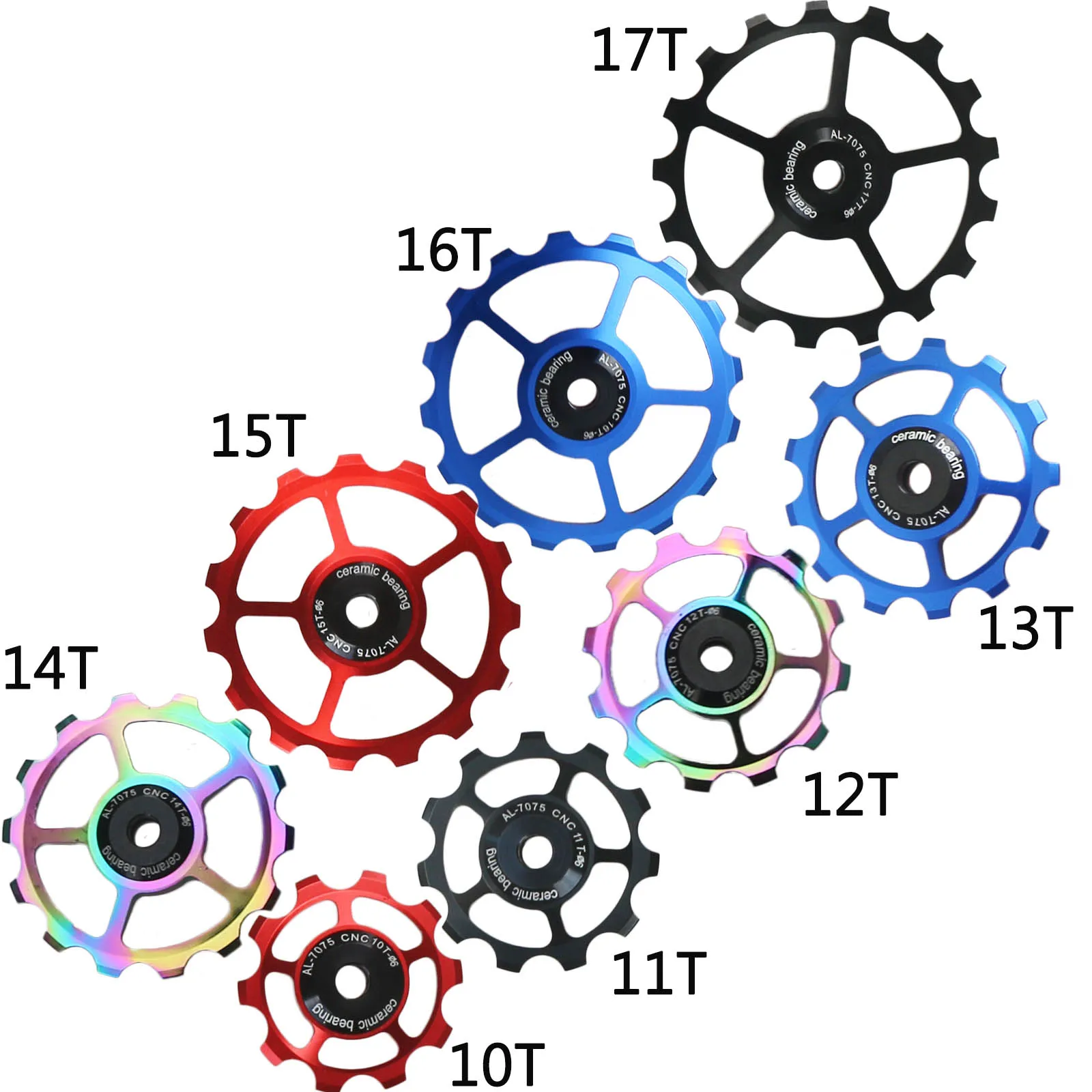 10T 11T 12T 13T 14T 15T 16T 17T silindir arka attırıcı kasnak seramik rulman kılavuz teker MTB yol bisikleti kılavuzu Shimano Sram