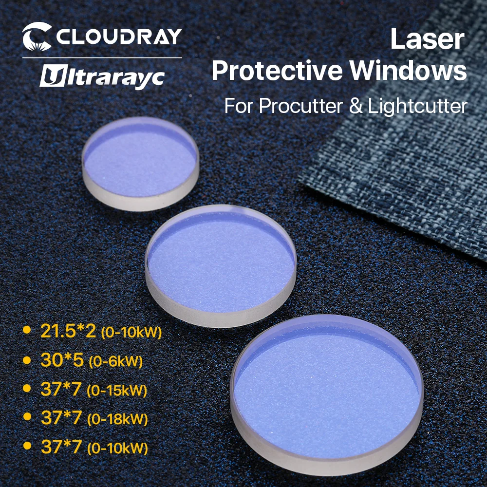 Ultrarayc Laser Protective Windows 21.5x2/30x5/37x7mm Optical Lens for Precitec Procuttor & Lightcutter& SolidCutter 0-18kW Head