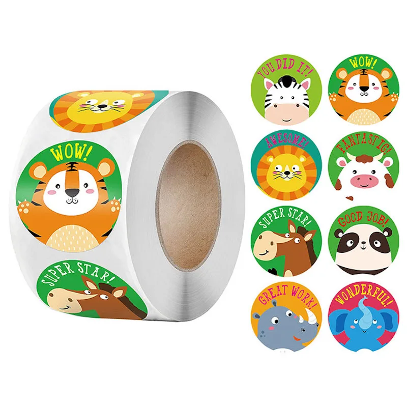 Cute Animal Label Reward Encouragement Children Motivational Sticker