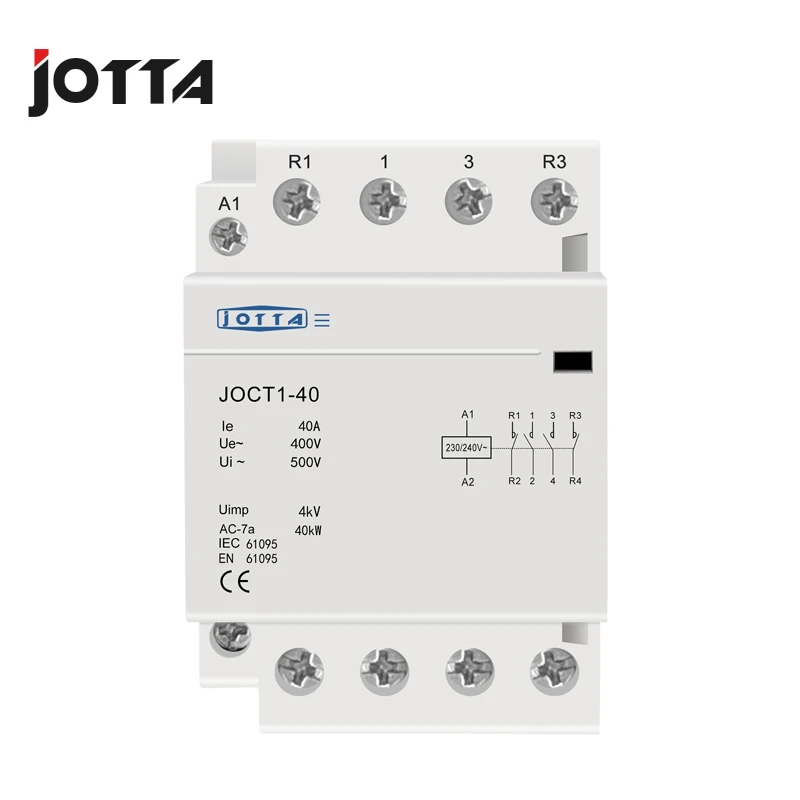 4P 40A 220V/230V 50/60Hz Din Rail Household AC Contactor 4NO 4NC 2NO2NC