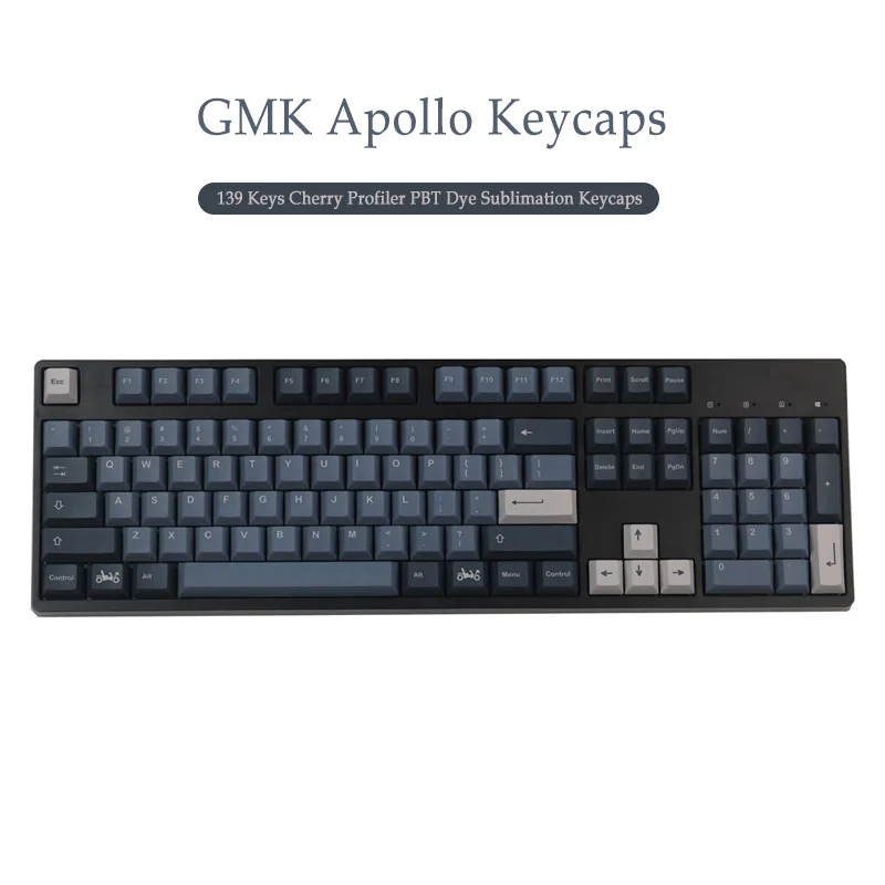 GMK-teclas Apollo de 140 teclas, perfil de cereza PBT Dye-Sub, teclas de Teclado mecánico con cambio de marchas 1.25U 1.75U 2U, ISO Enter