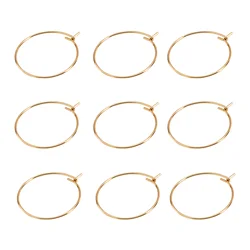 100Pcs/set Stainless Steel Hoops Earrings Findings Gold Silver Color Big Circle Ear Wire Hoops Earring For DIY Jewelry Making