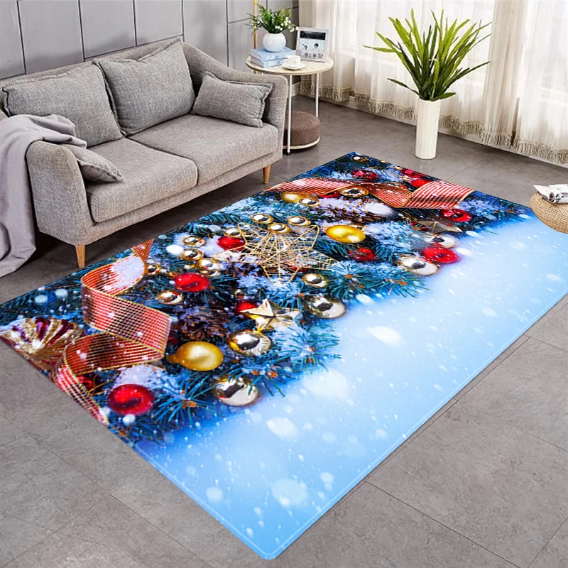 Merry Christmas Carpets for Living Room Bedroom Area Rugs Kitchen Bathroom Non-slip Mat Home Decoration Entrance Doormats Tapis