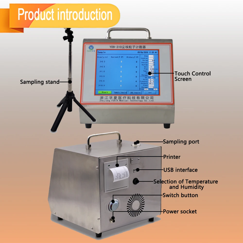 Sugold 28.3L/Min Touch Screen Laser Airborne Particle Counter Met Lage Prijs
