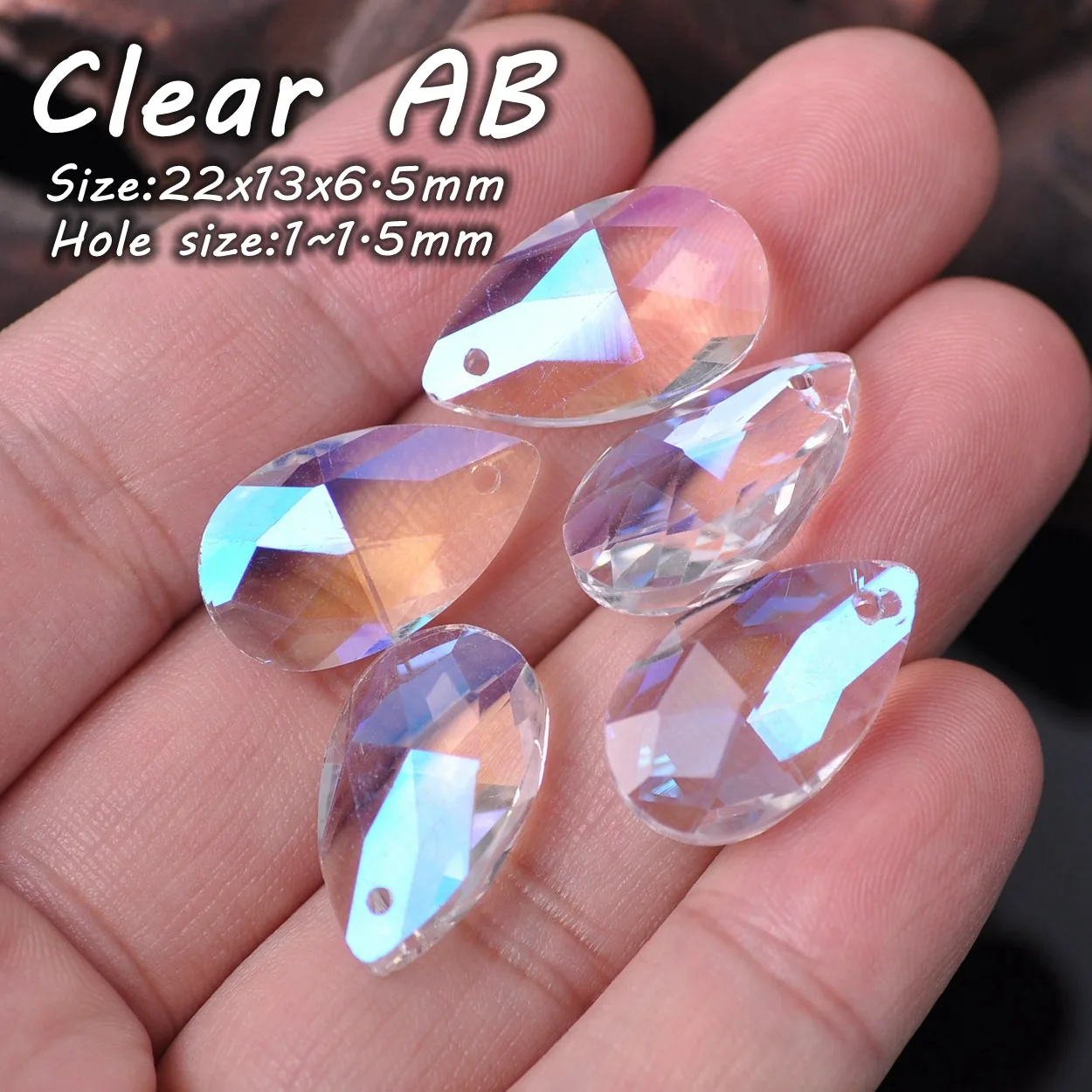 22mm 28mm 38mm Teardrop Prism Faceted Crystal Glass Loose Crafts Pendant Beads For Jewelry Making DIY Curtain Chandelier