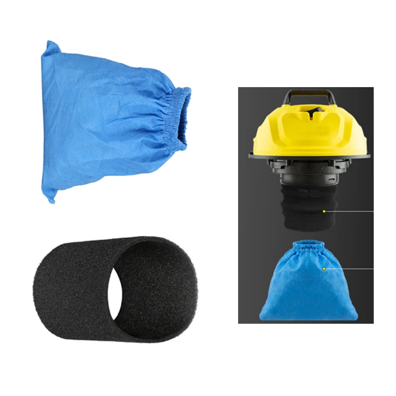 Sacchetti filtro tessili filtro in schiuma bagnata e asciutta per Karcher MV1 WD1 WD2 WD3 sacchetto filtro aspirapolvere parti aspirapolvere