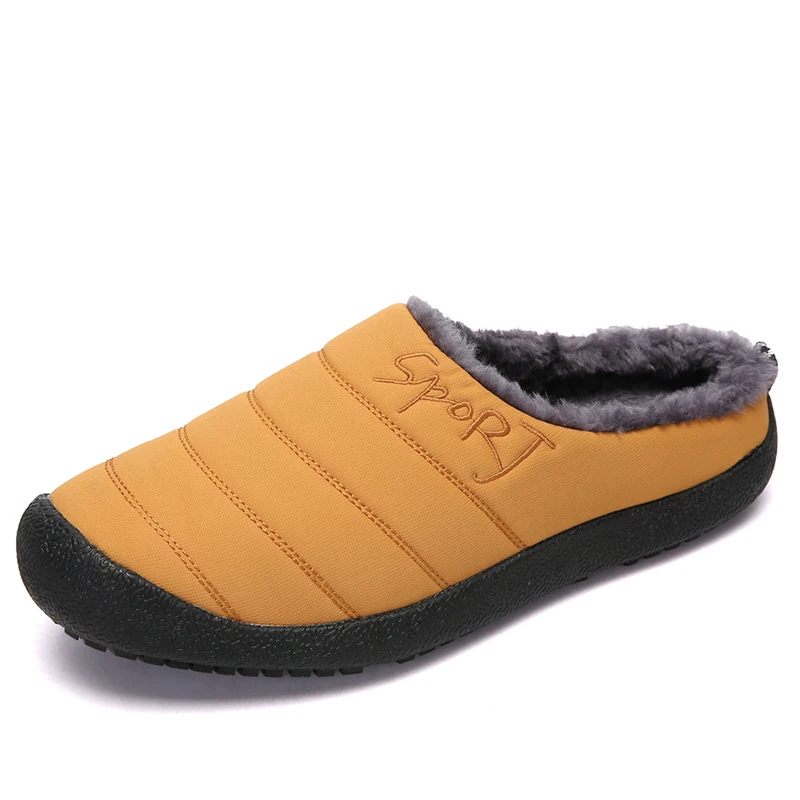 

UncleJerry New Winter Slippers for Men and Women Warm Indoor Waterproof Non-slip Home Sandals Big size Diabetes Shoes