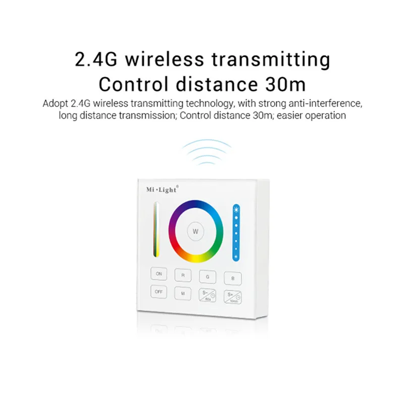 Miboxer Cct Rgb Rgbw Rgb + Cct Smart Panel Remote Controlle B0 B1 B2 B3 B4 B8 Powerd 2.4G draadloze 4-Zone Helderheid Dimmen