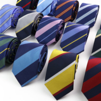 Stylish Men's Stripe Necktie College Style Red Navy Blue Green Multi-color Twill Cosplay Party Business Wedding Trendy Neck Ties