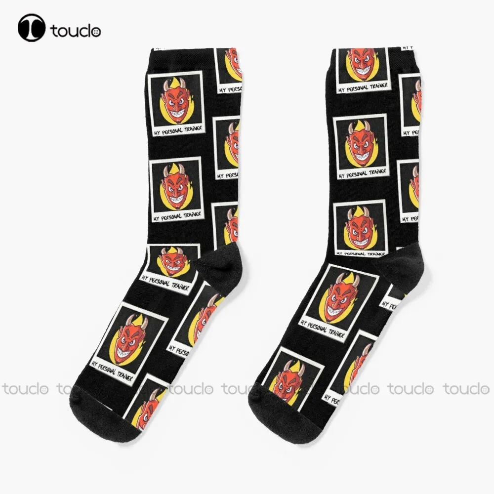 My Personal Trainer Is The Devil Socks Unisex Adult Teen Youth Socks Personalized Custom 360° Digital Print Hd High Quality