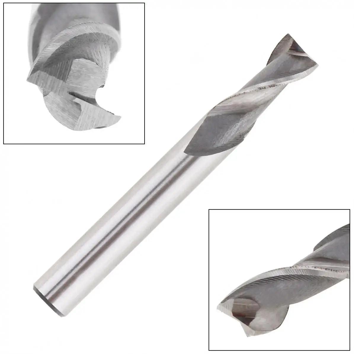 1- 8 mm 2 Flute HSS End Mill Cutter with Super Hard Straight Shank for CNC Mold Processing Metal Milling Cutter