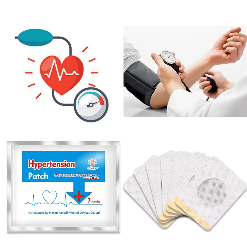 

KONGDY 7 Pcs Hypertension Patch Chinese Herbal Medical Plaster Reduce High Blood Pressure Patch Clean Blood Vessel