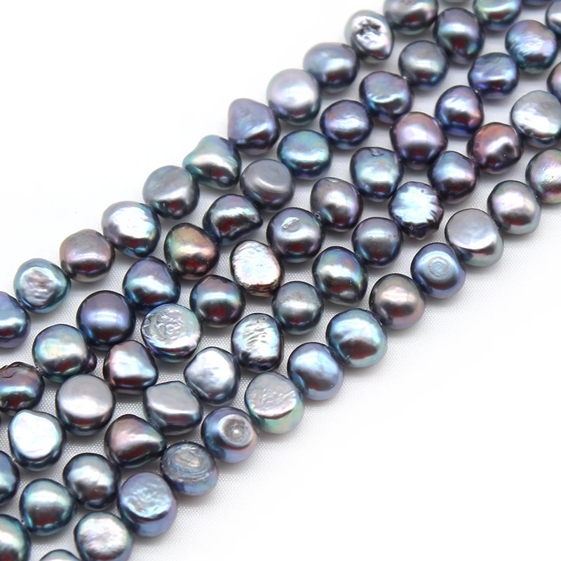 

100% Natural Dark Blue Freshwater Pearl Irregular Baroque Pearls Bead For Jewelry Making DIY Bracelet Necklace 14" Strand 3-10mm