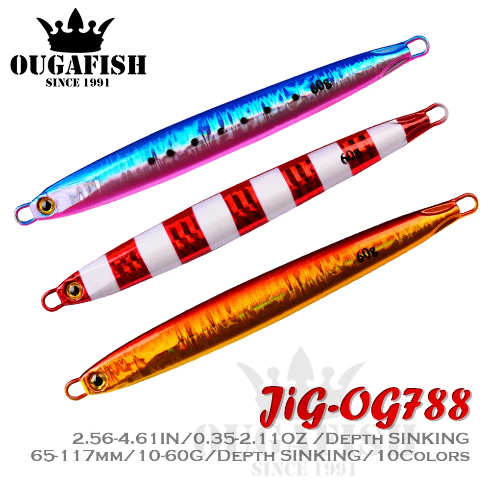 JIG Fishing Lure Hard Metal Isca Artificial Bionics Bait Weight10-60g Sinking Full In Water Bass Set Lures For Whopper Bass Fish