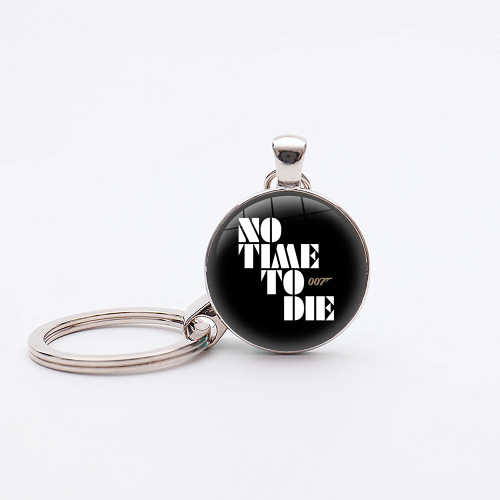 Hot Movie 007 No Time to Die Silver Plated Keychain Handmade Bond 25 Pendant Keyrings High Quality Key Holder Jewelry