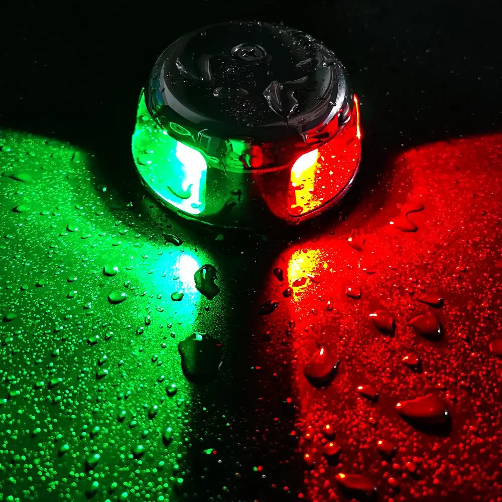12VDC LED Marine Boat Yacht Stainless Steel Red and Green Bi-Color Navigation  Lamp