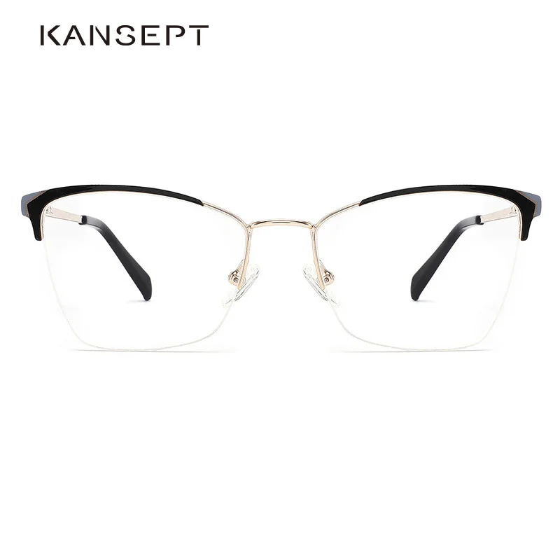 

KANSEPT Women Metal Cat Eye Myopia Glasses Frame Stylish Eyeglasses Retro Brand Designer Optical Prescription Glasses MG3661