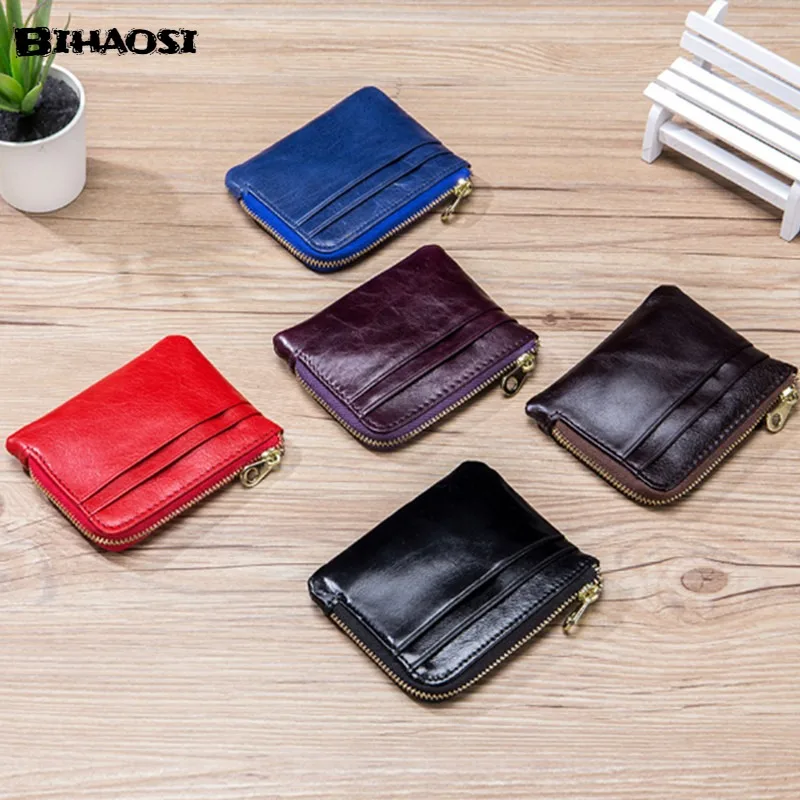 Men's Zero Wallet Leather Ultra-thin Card Bag Multifunctional Soft Leather Coin Wallet Mini Wallet Coin Purse Change Purse