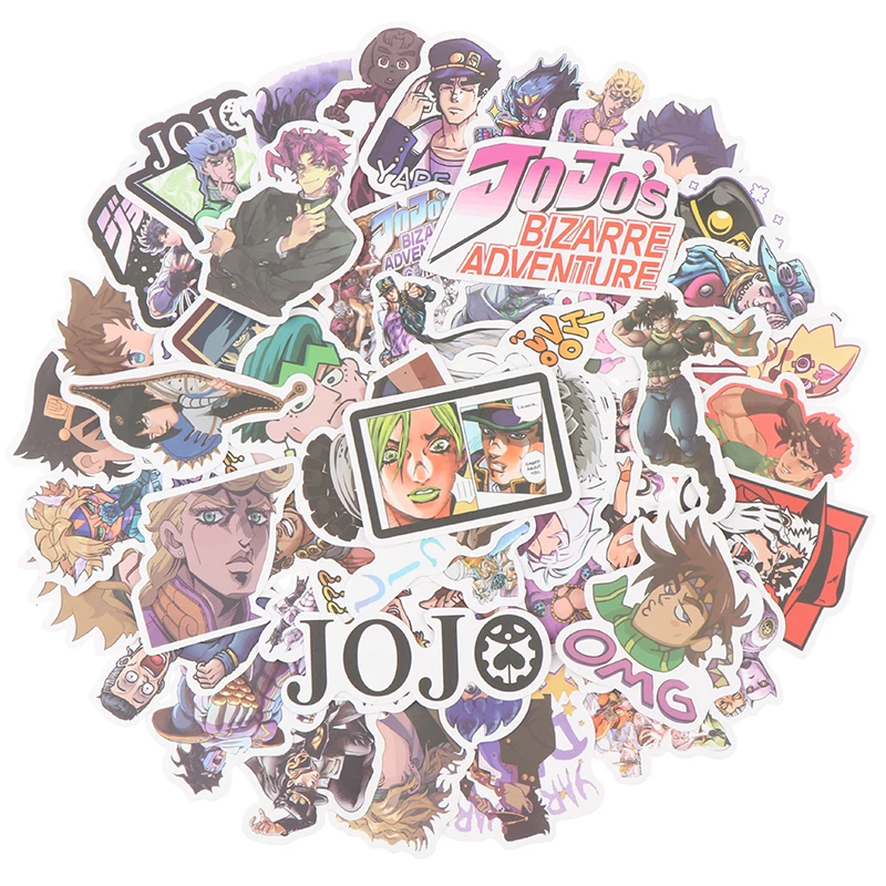 50Pcs/set Anime Jojos Bizzare Adventure Stickers For Motorcycle Laptop Bicycle Skateboard New~