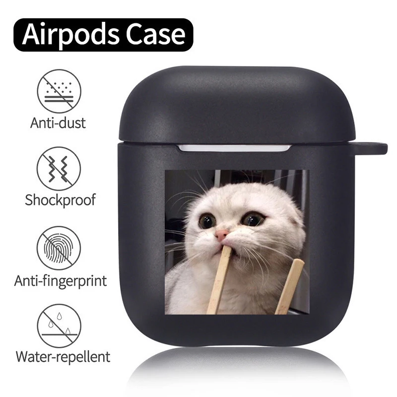 Fun Naughty Cat Silicone Cover for Apple Airpods 2/1 Earphone Coque Soft Protector Fundas Airpods Air Pods Covers Earpods Case