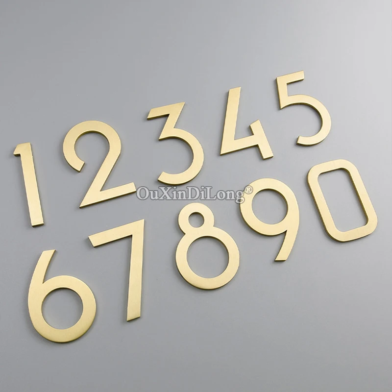 High Quality Brass Self-adhesive House Number Address Digits 0~9 Door Plaque Sign Apartment Dormitory House Signs Brass/Black