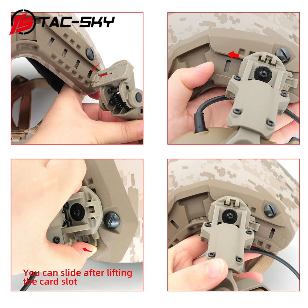 TAC-SKY SORDIN Headset Tactical Helmet ARC Track Adapter Outdoor Hunting Shooting Sordin Headset Replacement Akcesoria DE