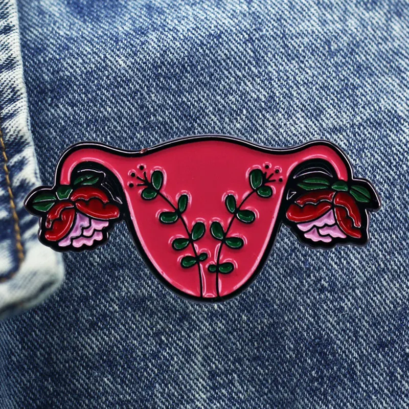 Interesting Ovarian Flower Brooch Metal Enamel Lapel Badge Collect Denim Jacket Backpack Pin Given Friends And Fans Gifts