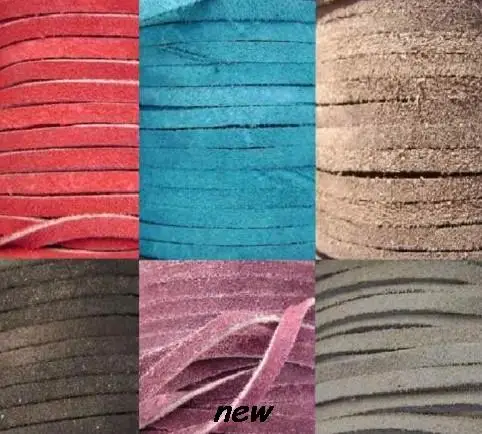

rt4al 100M 3mm x 1 5mm Multicolor brown Flat Faux Suede Korean Velvet Leather Cord DIY string Rope For Bracelet