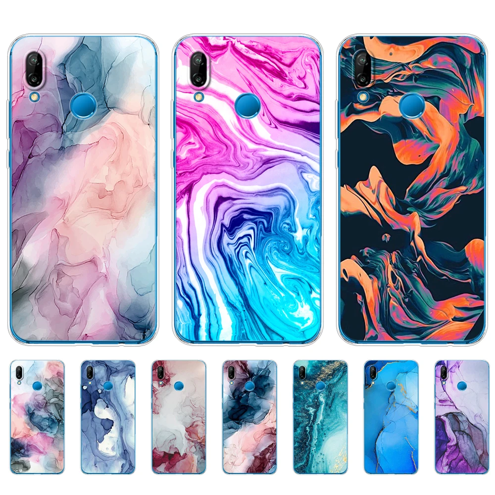 Silicon Cover Phone Case For Huawei P20 P7 P8 P9 P10 Lite Plus Pro 2017 p smart 2018 phone case fashion marble