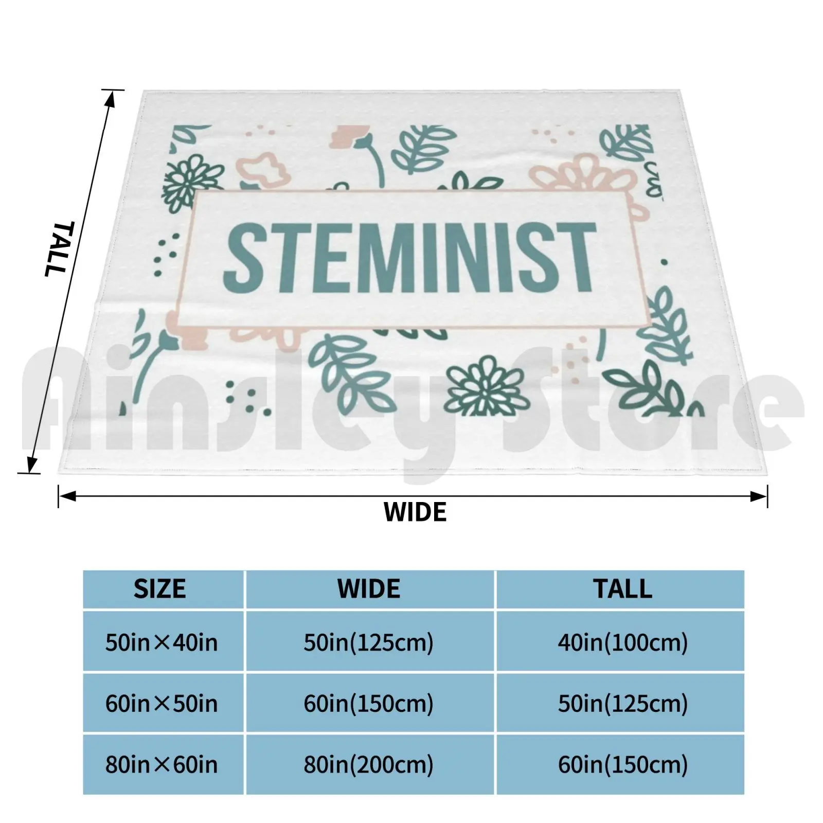 Women Steminist Flowers Blanket Fashion Custom Stem Science Womens Feminist Steminist Sisters In Science