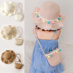 Summer Fashion Children Sunscreen Sun Hat Straw Hat Bag For Girls Cool Hat Girl Cute Breathable Baby Accessories