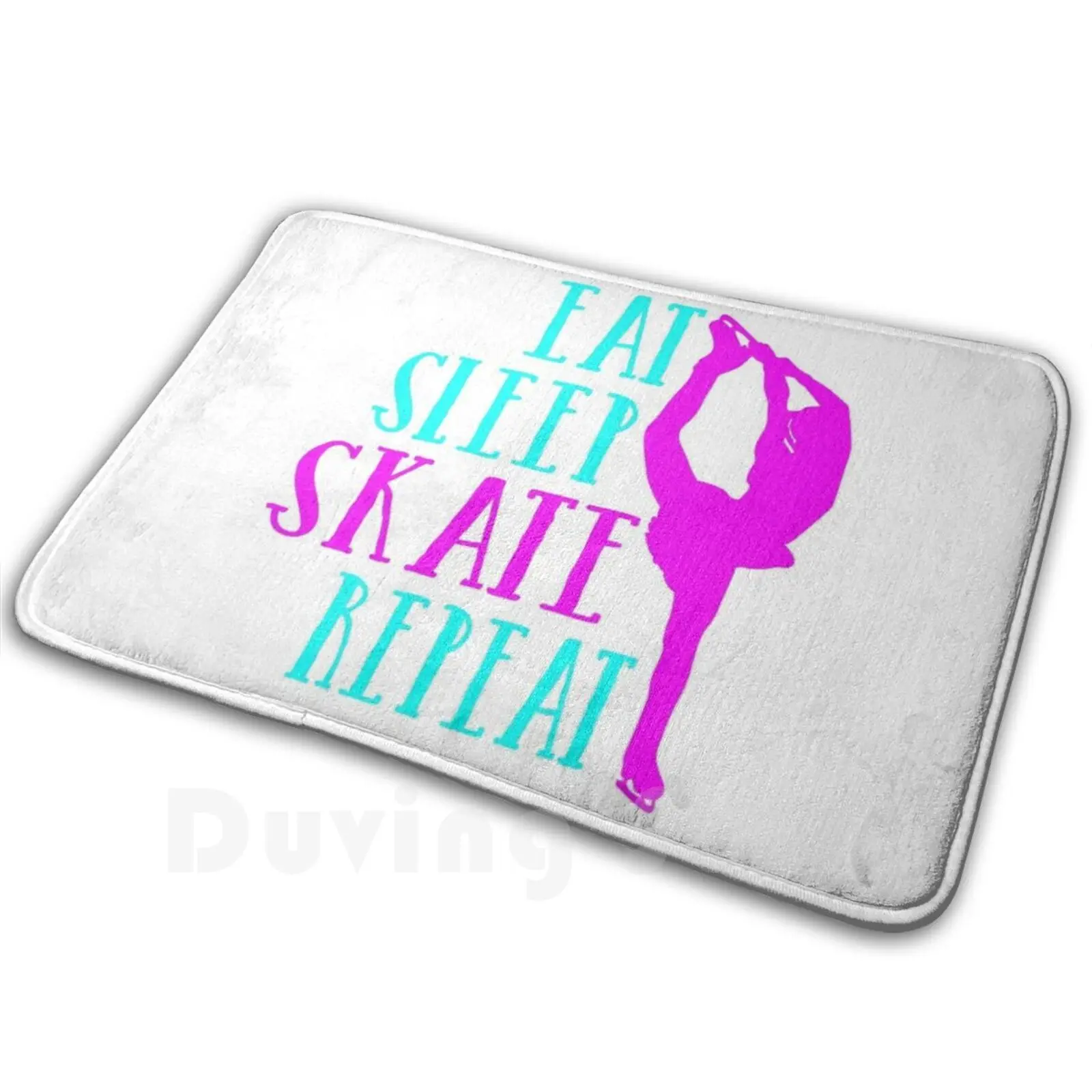 Eat Sleep Skate Repeat Funny Gift For Ice Skating Carpet Mat Rug Cushion Soft Non-Slip Eat Sleep Repeat Dancing Sport Ice