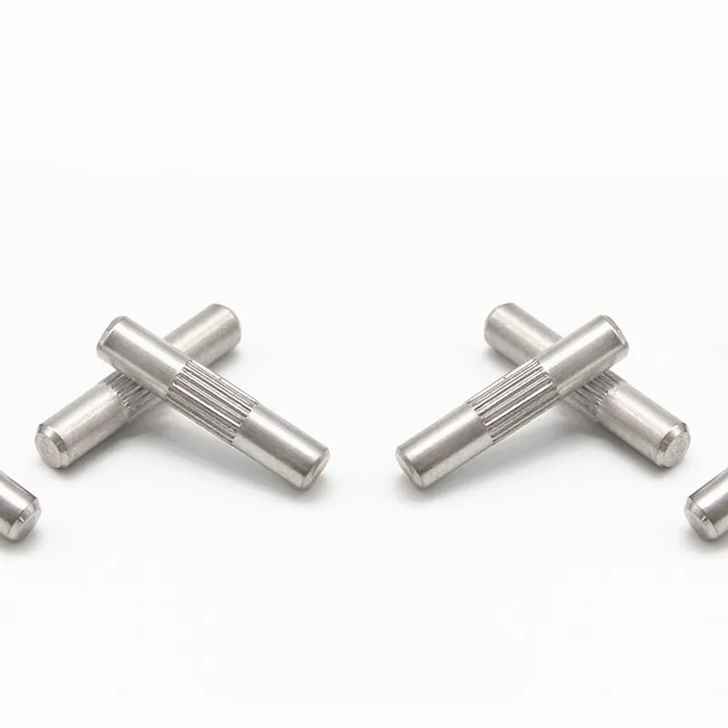50pcs  304 Stainless Steel Center Knurling Spline Thread Shaft 5mm Knurling Cylindrical Pins Metal Hinge Pin Connecting Rod