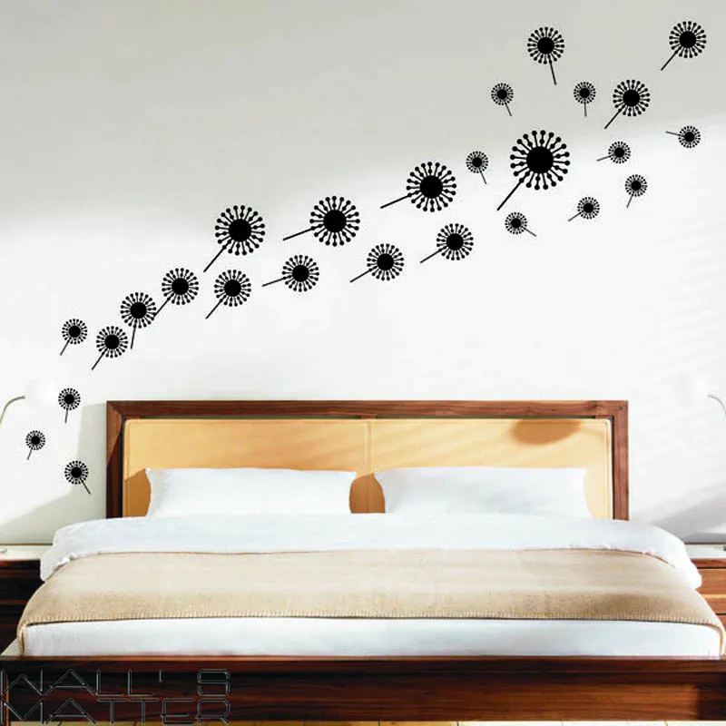 JJRUI New Dandelion Flower Removable Wall Art Decal Vinyl Stickers Mural Diy Home Decor Decal 21 COLOUR