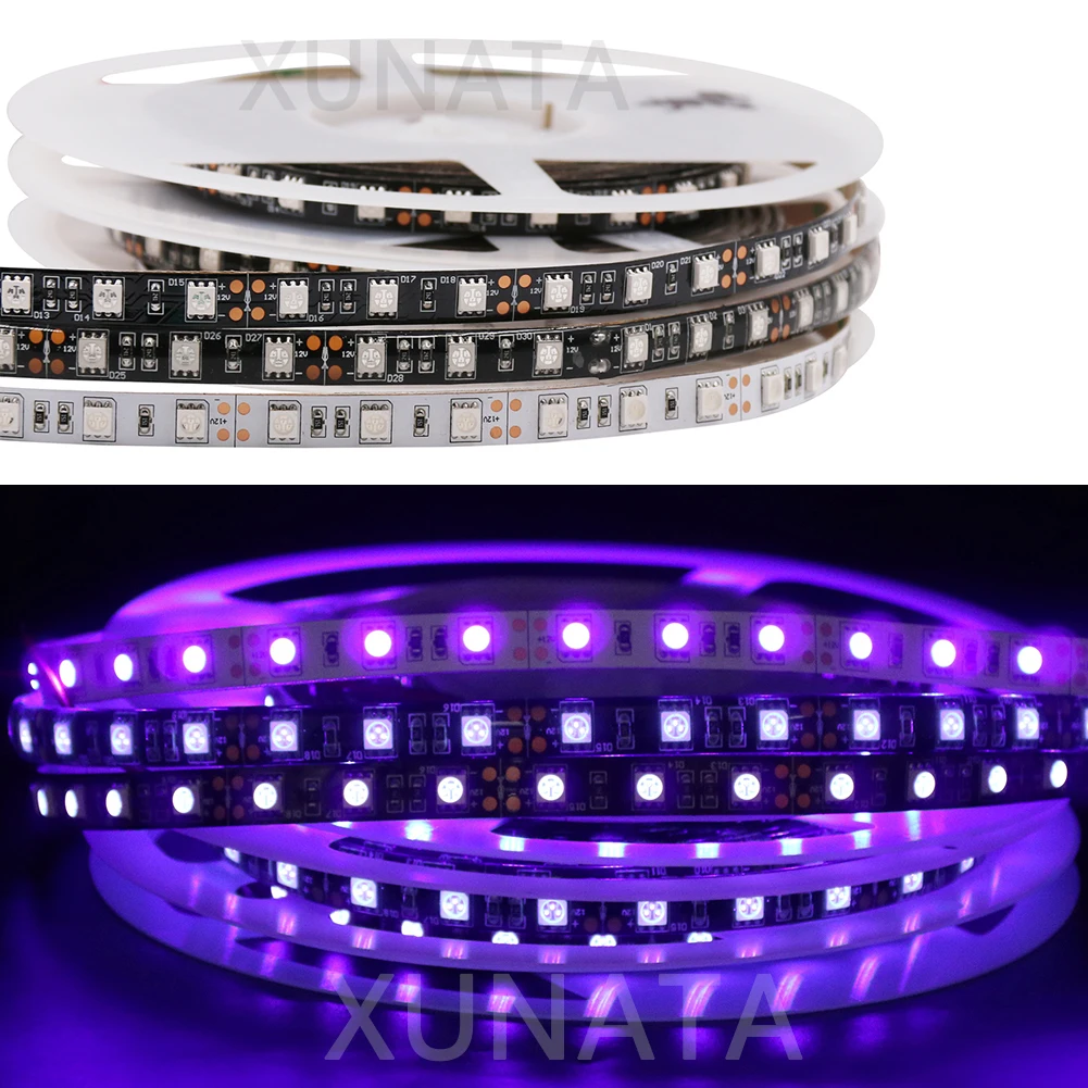 DC 12V UV Ultravioleta SMD 5050 2835 LED Strip 60led/m 120led/m 395-405nm Fita Fita Flexível Lâmpada para DJ Festa de Fluorescência