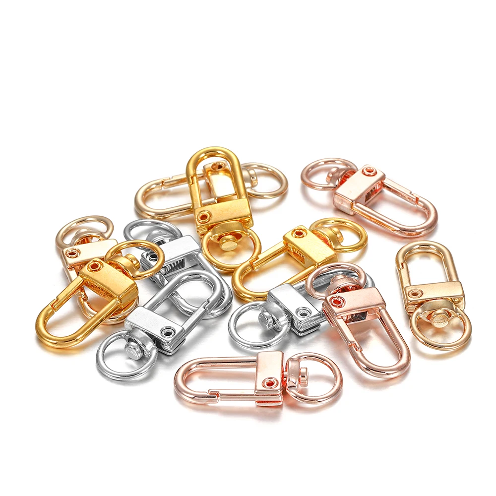 10Pcs Bag Clasps Lobster Swivel Key Chain Rotatable Buckle Lobster Clasp Hooks for Jewelry Making DIY Bracelet Necklace Supplies