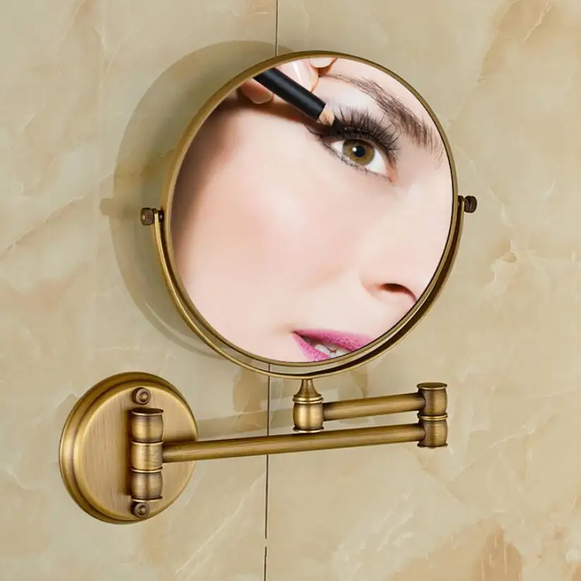 

Bathroom Mirror Wall Mounted 8 inch Brass 3X/1X Magnifying Mirror Folding Black Oil/Gold Makeup Mirror Cosmetic Mirror Lady Gift