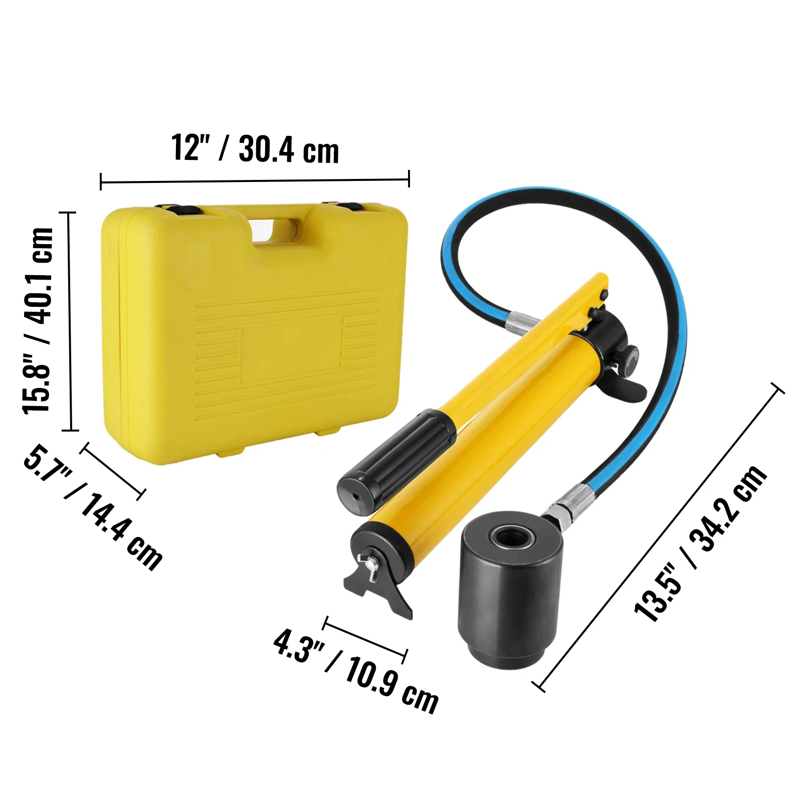 VEVOR 22-60mm Hydraulic Knockout Punch Driver Kit 6 Dies Steel Sheet Hole Opener Repair Tool Cutter Set 10Ton Manuel Hole Digger