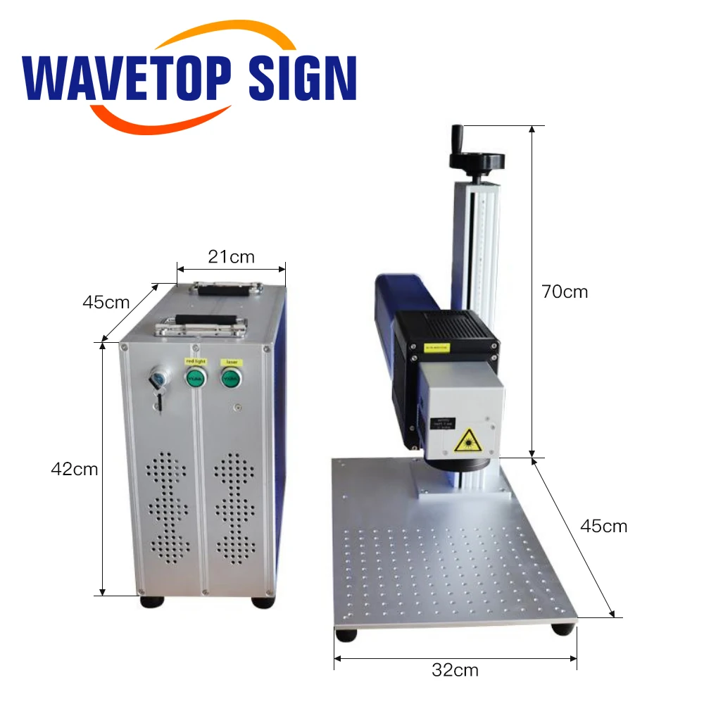 WaveTopSign 50 Вт 100 Вт 150 Вт волокно 3D изогнутая поверхность глубокая гравировка маркировочная машина раздельного типа 3D волоконный лазерный маркировочный станок