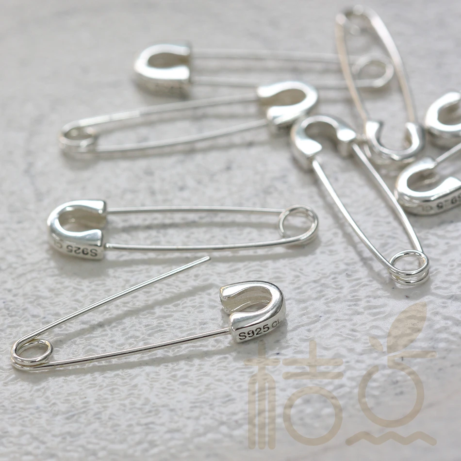 Materiały DIY - Jednoczęściowe elementy ze srebra próby 925 - Zapięcie typu agrafka - Element do kolczyków - 29mmx7.5mm (4109C) — zdjęcie 6