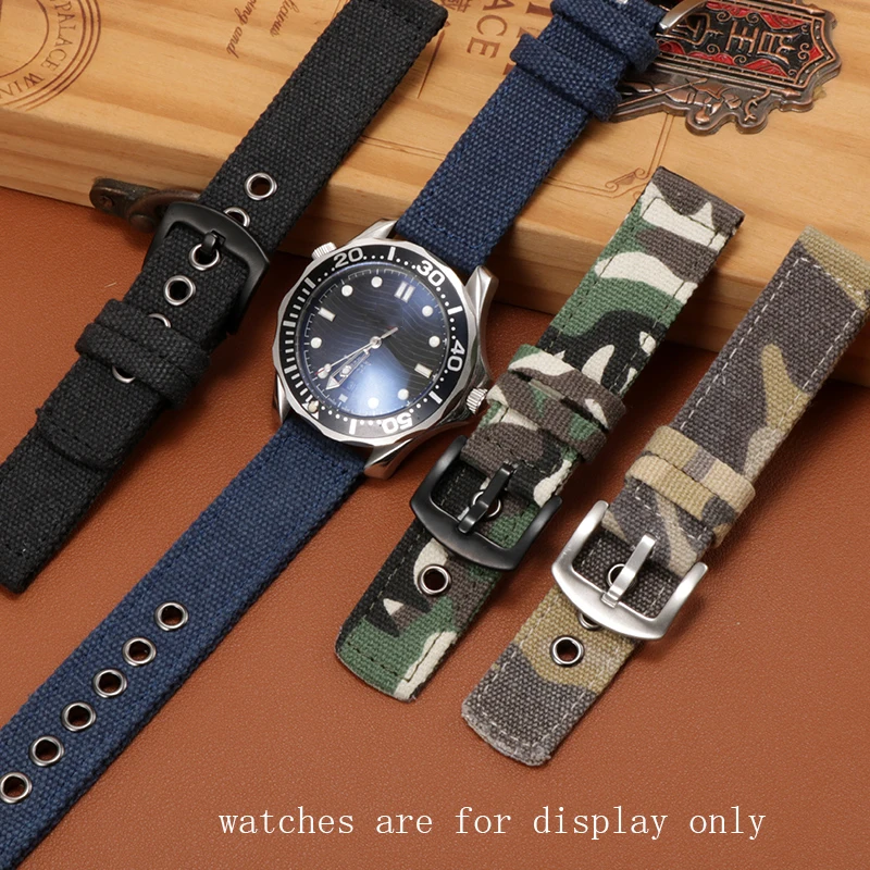 Yopo New style Camouflage Nylon watchband 18mm 20mm 22mm 24mm strap with pin buckle for men's Canvas sport watch accessories