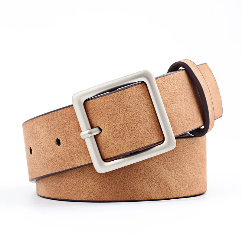 2019 New Arrival Beautiful Adjustable Square Buckle Fashion Belt  Hot Sale Girls 8 Colors Women PU Leather Belt Hot Sale