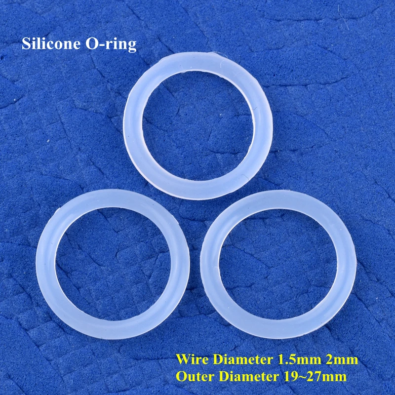 

OD 19~27mm Wire Dia 1.5 / 2mm Food Grade Silicone O-ring Sealing Ring High Temperature Acid Alkali Resistant Water Pipe Joint