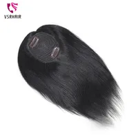 Nuevo estilo 100% adorno de cabello humano perfecto para la caída del cabello Topper de cabello humano para mujeres dos clips adorno de cabello